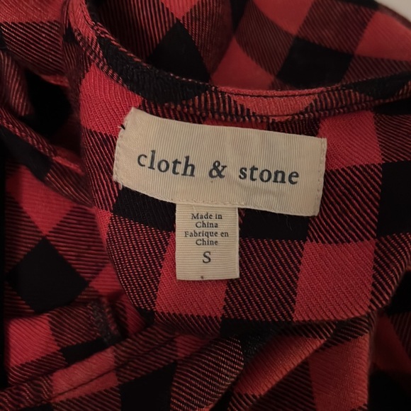 Cloth & Stone Anthro Flutter sleeve plaid dress size S - Picture 5 of 6